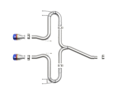 aFe Takeda 2-1/2in 304 SS Axle-Back Exhaust w/Blue Flame Tips 17-20 Honda Civic Sport L4-1.5L (t) 49-36625-L 49-36625-L Photo - Unmounted