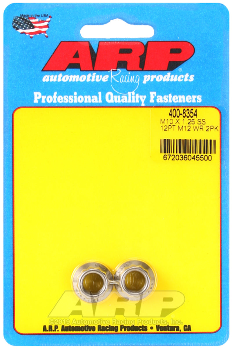 ARP M10 X 1.25 (M12 wr) SS 12pt nut kit 400-8354 Photo - Primary