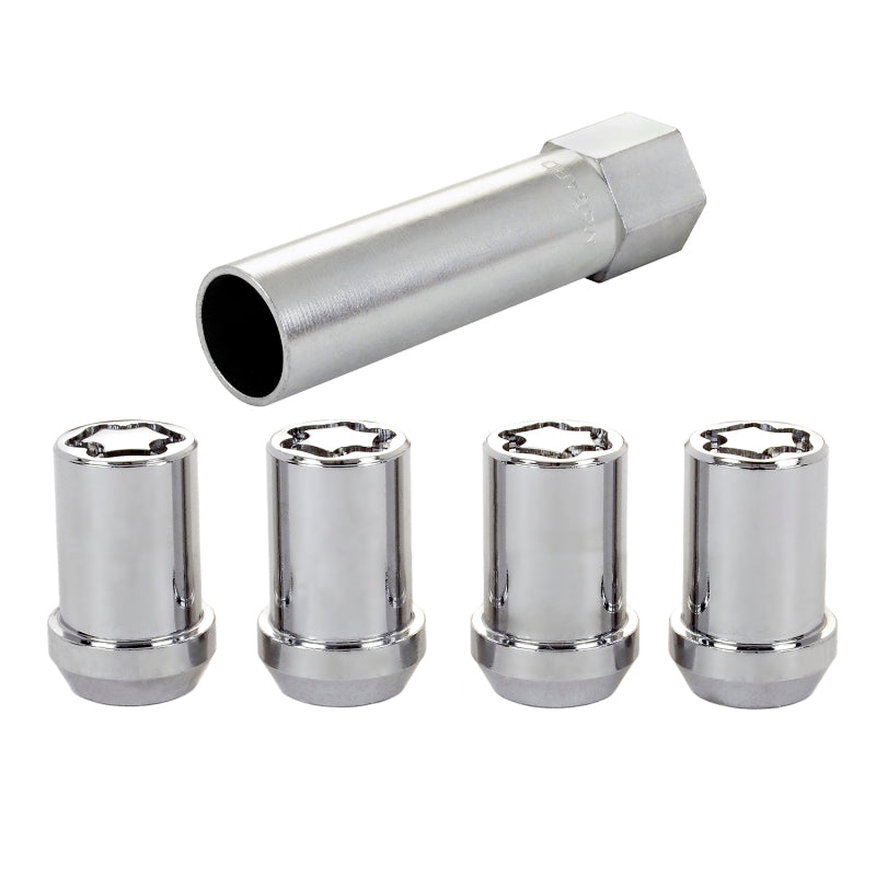 McGard Wheel Lock Nut Set - 4pk. (Tuner / Cone Seat) M12X1.25 / 13/16 Hex / 1.24in. Length - Chrome 25254 25254 Photo - out of package