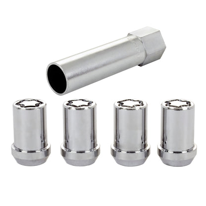 McGard Wheel Lock Nut Set - 4pk. (Tuner / Cone Seat) M12X1.25 / 13/16 Hex / 1.24in. Length - Chrome 25254 25254 Photo - out of package