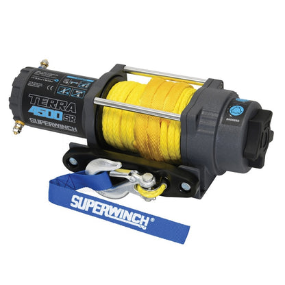 Superwinch 4500 LBS 12V DC 1/4in x 50ft Synthetic Rope Terra 4500SR Winch - Gray Wrinkle 1145270 1145270 Photo - Primary