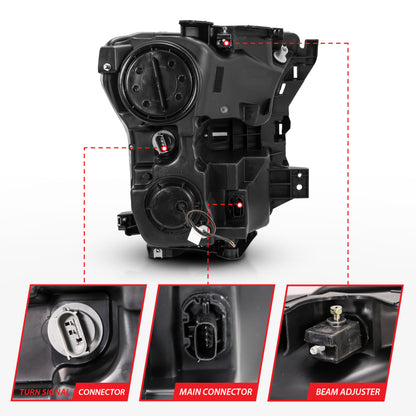 Anzo 2015-2016 Ford F-150 Projector Headlights w/ Plank Style Switchback Bl 111357 Photo - Unmounted