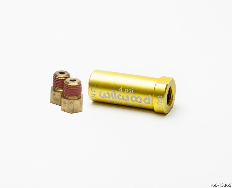 Wilwood Residual Pressure Valve -  w/ Fittings - 4 PSI Gold 260-15366 260-15366 User 1
