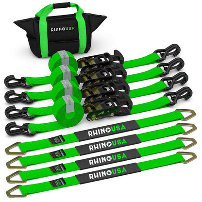 Rhino USA Heavy Duty Vehicle Tie Down Kit- Green 2IN-HDKIT-GRN 2IN-HDKIT-GRN Photo - Primary