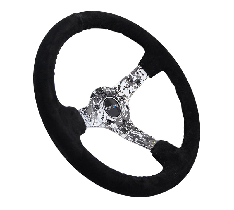 NRG Reinforced Wheel,Hydro Dip DigiCamo 3" Deep,matte blk spoke,350mm,Blk RST-036DC-S Photo - Primary