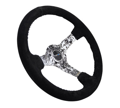 NRG Reinforced Wheel,Hydro Dip DigiCamo 3" Deep,matte blk spoke,350mm,Blk RST-036DC-S Photo - Primary