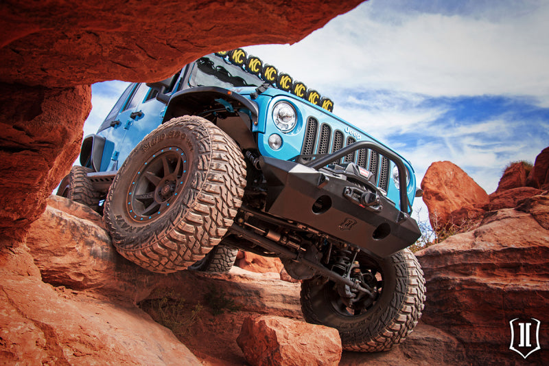 ICON 07-18 Jeep Wrangler JK Pro Series Front Bumper Rec Winch Mount w/Bar/Tabs 25215 25215 Photo - lifestyle view