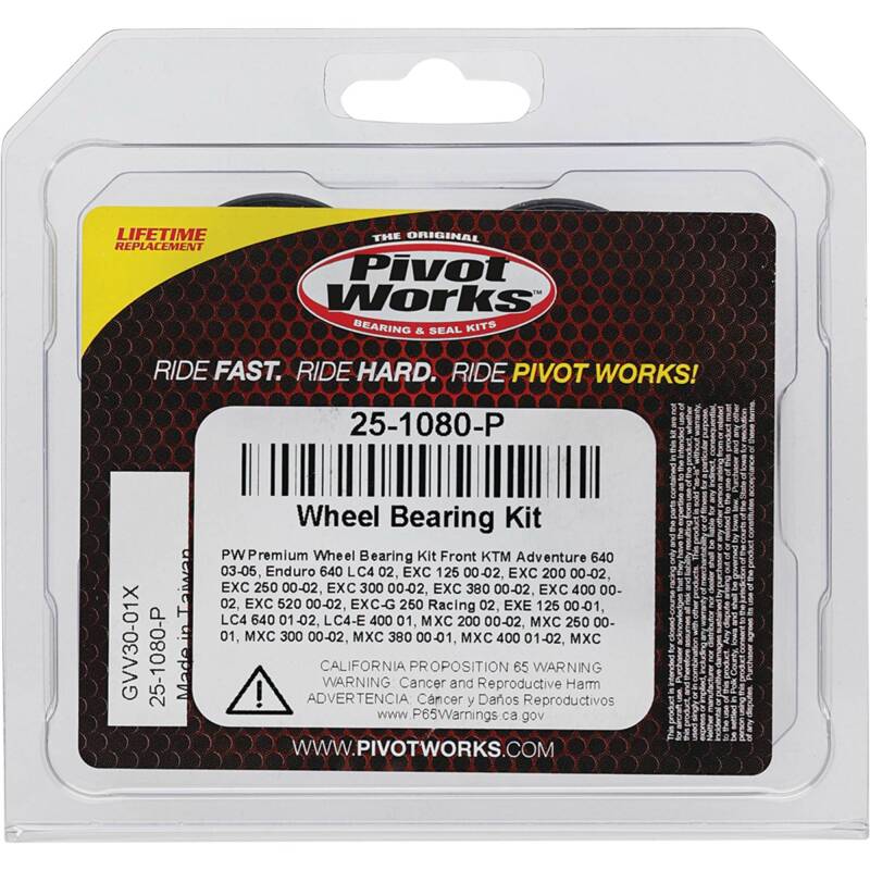 Pivot Works KTM Wheel Bearing Kit Premium Bearings 25-1080-P 25-1080-P Photo - Primary