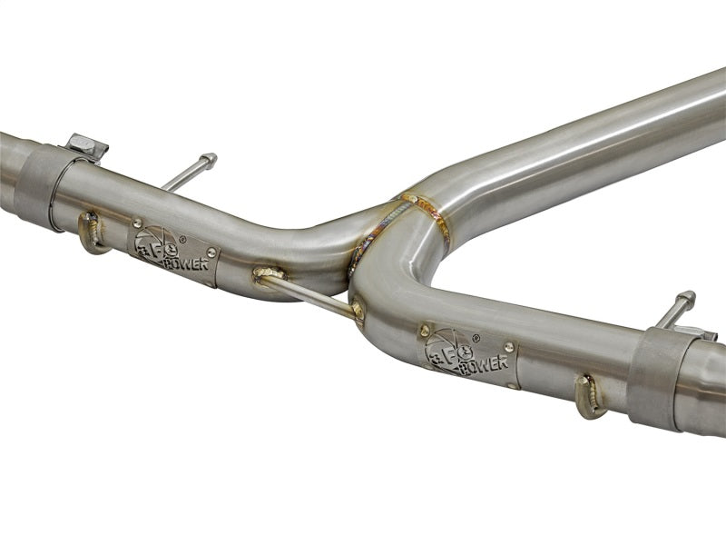 aFe Takeda 2-1/4 to 2-1/2in 304 Stainless Steel Cat-Back Exhaust w/Anodize 49-36615-L Photo - Unmounted