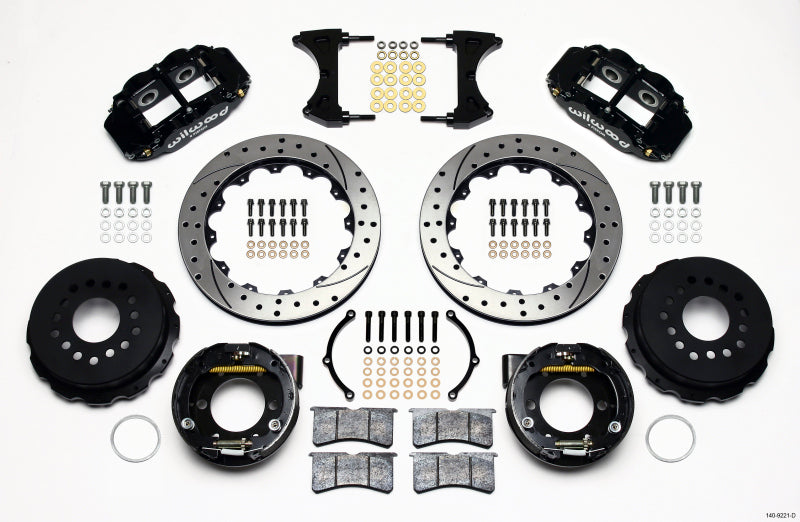 Wilwood Narrow Superlite 4R Rear P-Brk Kit 12.88in Drilled 2005-2014 Mustang 140-9221-D 140-9221-D Photo - Primary