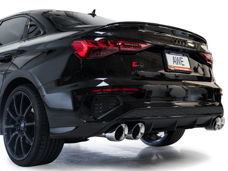 AWE Tuning AWE 22-24 Audi 8Y S3 Track Edition Exhaust  - Chrome Silver Tips 3020-42897 3020-42897 Photo - Mounted