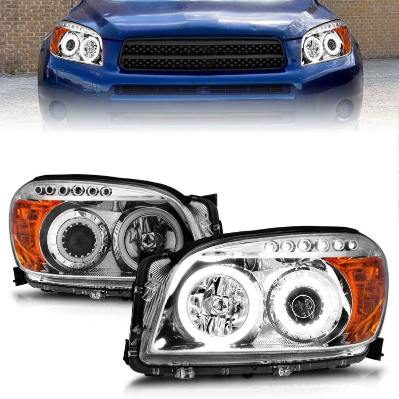 Anzo 2006-2008 Toyota Rav4 Projector Headlights w/ Halo Chrome (CCFL) 111121 Photo - Primary