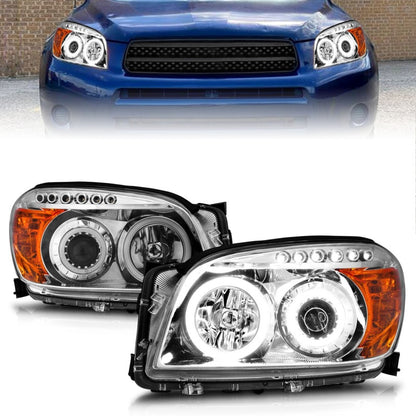 Anzo 2006-2008 Toyota Rav4 Projector Headlights w/ Halo Chrome (CCFL) 111121 Photo - Primary