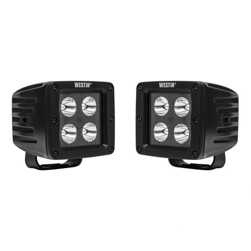 Westin HyperQ LED Auxiliary Lights 3in x 3in cube 20w Flood - Black 09-12205B-PR 09-12205B-PR Photo - Primary