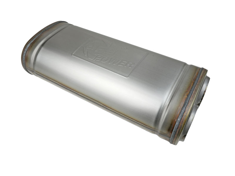 aFe MACH Force-Xp 409 SS Muffler 3in Dual Inlet/Dual Outlet 5in H x 8in W x 18in L - Oval Body 49M00055 49M00055 Photo - Primary