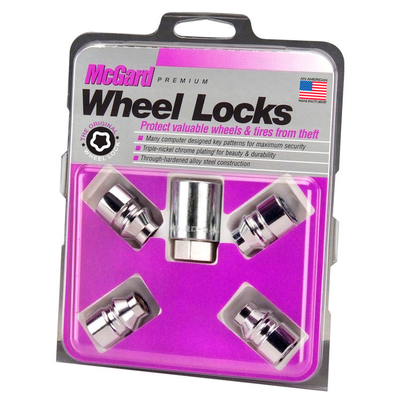 McGard Wheel Lock Nut Set - 4pk. (Uni-Lug) M12X1.5 / 13/16 Hex / .197in. Shank / 1.375in. L - Chrome 24022 24022 Photo - Primary