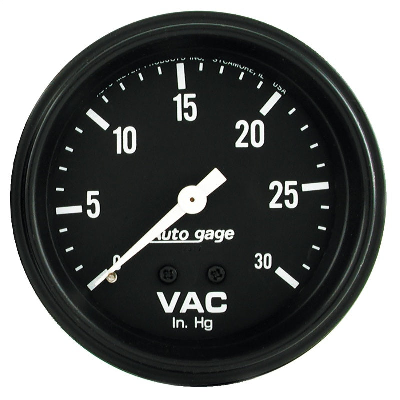Autometer Gauge, Vacuum 2 5/8", 30inhg, Mechanical Black Autogage 2317 Photo - Primary