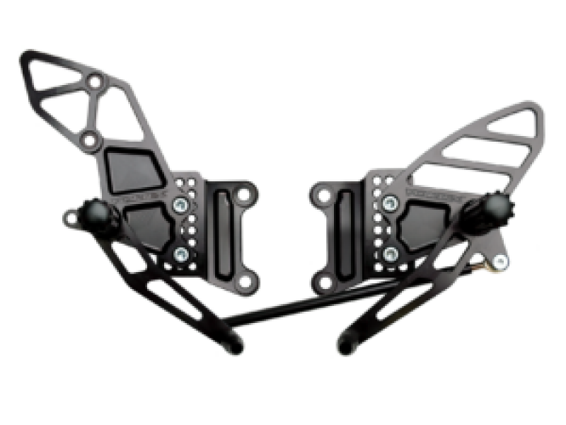 Vortex Racing 07-08 Kawasaki ZX600 Ninja ZX-6R,05-06 ZX600 Ninja ZX-6RR Adjustable Rearsets- Black RS406K RS406K Photo - Primary