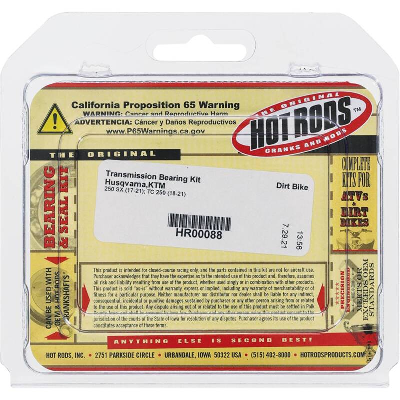 Hot Rods 17-18 Husqvarna TE 250 250cc Transmission Bearing Kit HR00088 HR00088 Photo - Primary