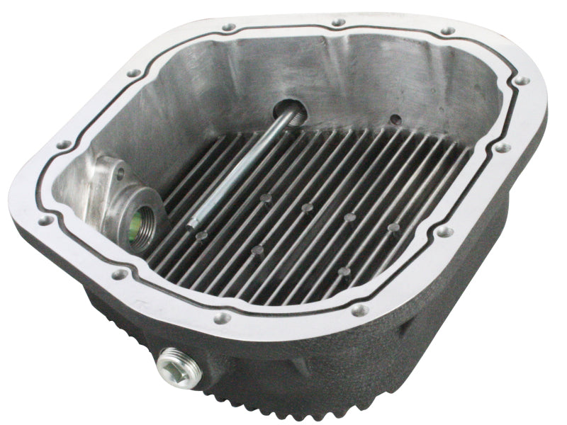 aFe Pro Series Rear Differential Cover Black w/ Machined Fins: Ford F-150 46-70152 Photo - Unmounted