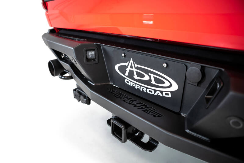 Addictive Desert Designs 2022+ Ford Raptor Stealth Fighter R Bumper w/ 2 Cube Lights - Hammer Black R210081090103 R210081090103 Photo - Mounted