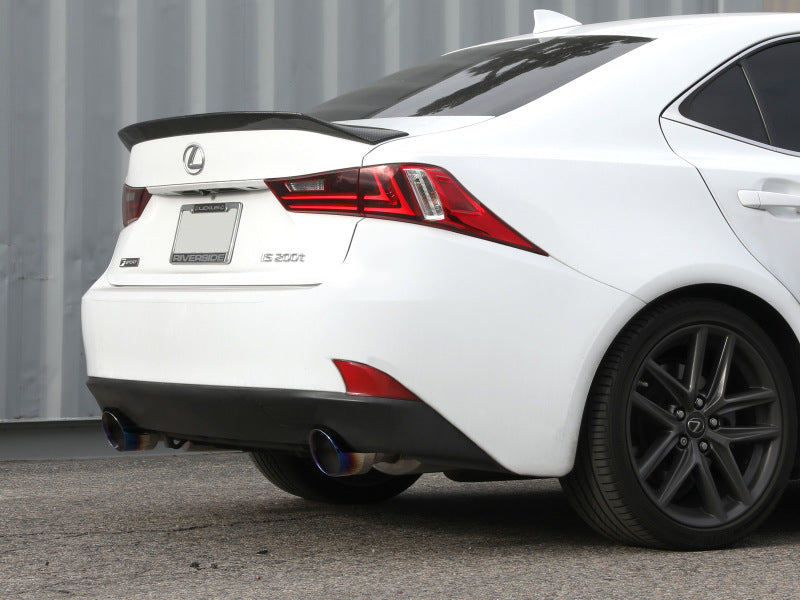 aFe POWER Takeda 16-17 Lexus IS200t L4-2.0L (t) 2.5in-3in 304 SS CB Exhaust w/ Blue Tip 49-36059-L 49-36059-L Photo - Mounted