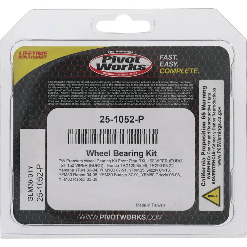 Pivot Works Pw Premium Wheel Bearing 25-1052-P 25-1052-P Photo - Primary