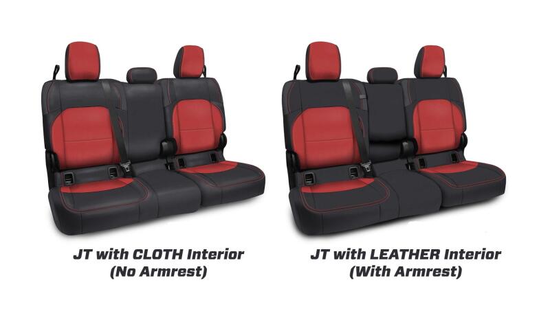 PRP Seats PRP 2020+ Jeep Gladiator JT Rear Bench Cover with Leather Interior - All Black B056-02 B056-02 Photo - Close Up