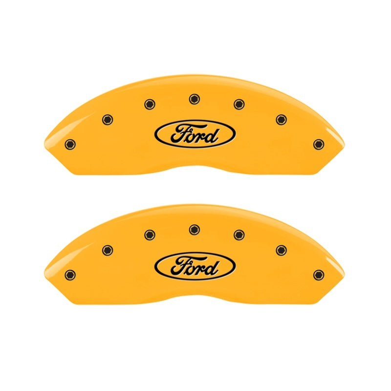 MGP 2 Caliper Covers Engraved Front Oval Logo/Ford Yellow Finish Blk Char 2011 Ford Focus 10155FFRDYL 10155FFRDYL Photo - Primary