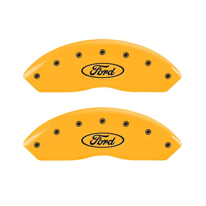 MGP 2 Caliper Covers Engraved Front Oval Logo/Ford Yellow Finish Blk Char 2011 Ford Focus 10155FFRDYL 10155FFRDYL Photo - Primary