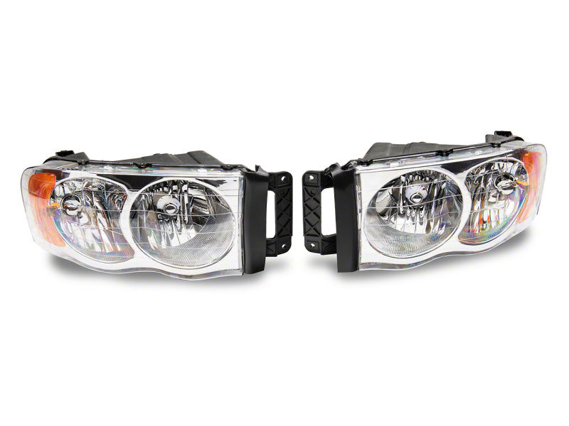 Raxiom 02-05 Dodge RAM 1500 Axial Series OEM Style Rep Headlights- Chrome Housing (Clear Lens) R118008