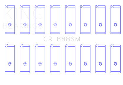 King Engine Bearings Toyota 1Uz-Fe/2Uz-Fe/3Uz-Fe (Size +0.50mm) Connecting Rod Bearing Set CR888SM0.5 CR888SM0.5 Photo - Primary