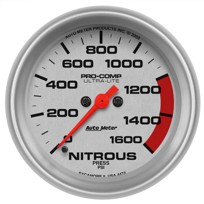 Autometer 2-5/8" Nitrous Pressure, 0-1600 PSI, Stepper Motor 4474 Photo - Primary