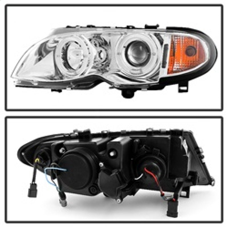 Spyder BMW E46 3-Series 02-05 4DR Projector Headlights 1PC LED Halo Chrm PRO-YD-BMWE4602-4D-AM-C 5042408 5042408 Photo - Unmounted