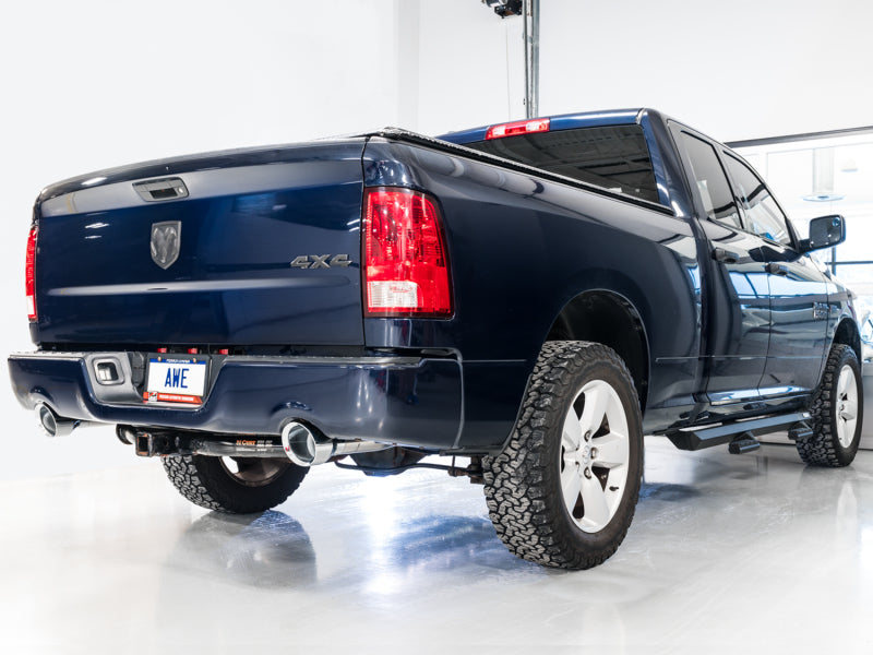 AWE Tuning 09-18 RAM 1500 5.7L (w/Cutouts) 0FG Dual Rear Exit Cat-Back Exhaust - Chrome Silver Tips 3015-32002 3015-32002 Photo - Mounted