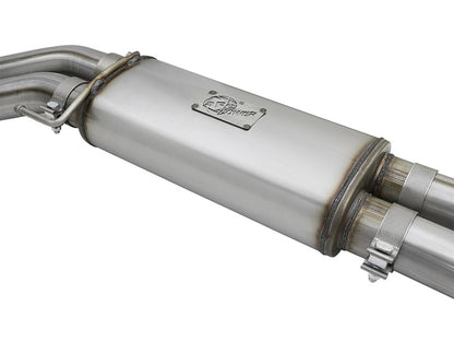 aFe Rebel Series 3in Cat-Back Exhaust System w/ Dual Mid-Side Exit - Black 49-43091-B Photo - Unmounted