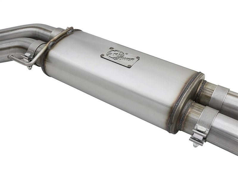 aFe Rebel Series 3in Cat-Back Exhaust System w/ Dual Mid-Side Exit - Black 49-43091-B Photo - Unmounted