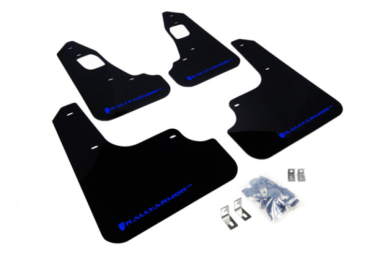 Rally Armor 08+ EVO X UR Mud flap Blue logo MF10-UR-BLK/BL Photo - Primary