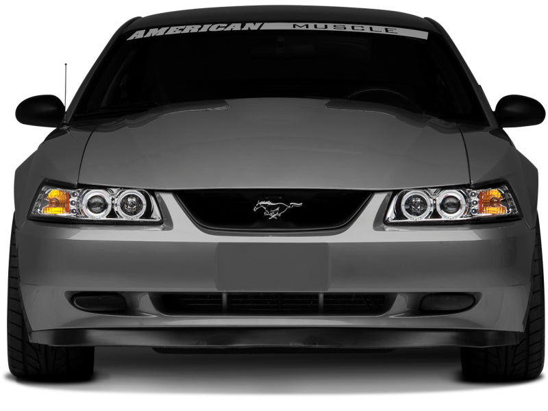 Raxiom 99-04 Ford Mustang Dual LED Halo Projector Headlights- Chrome Housing (Clear Lens) 49114 49114 Photo - Close Up