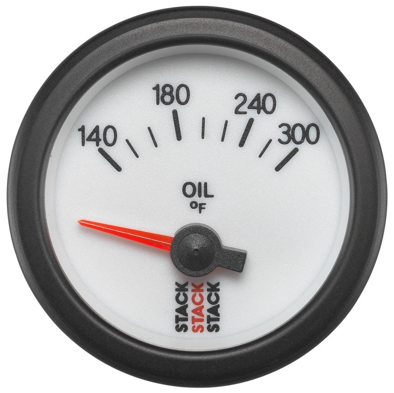 Autometer Stack 52mm 140-300 Deg F 1/8in NPTF Electric Oil Temp Gauge - White ST3260 ST3260 Photo - Primary