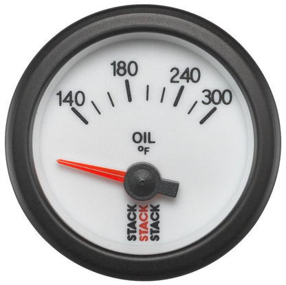 Autometer Stack 52mm 140-300 Deg F 1/8in NPTF Electric Oil Temp Gauge - White ST3260 ST3260 Photo - Primary