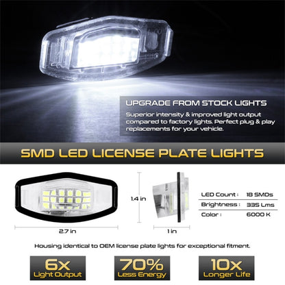 SPYDER Xtune 01-15 Honda Civic LED License Plate Bulb Assembly White 5500K LAC-LP-HA03 - Pair 9044991 9044991 Photo - Unmounted