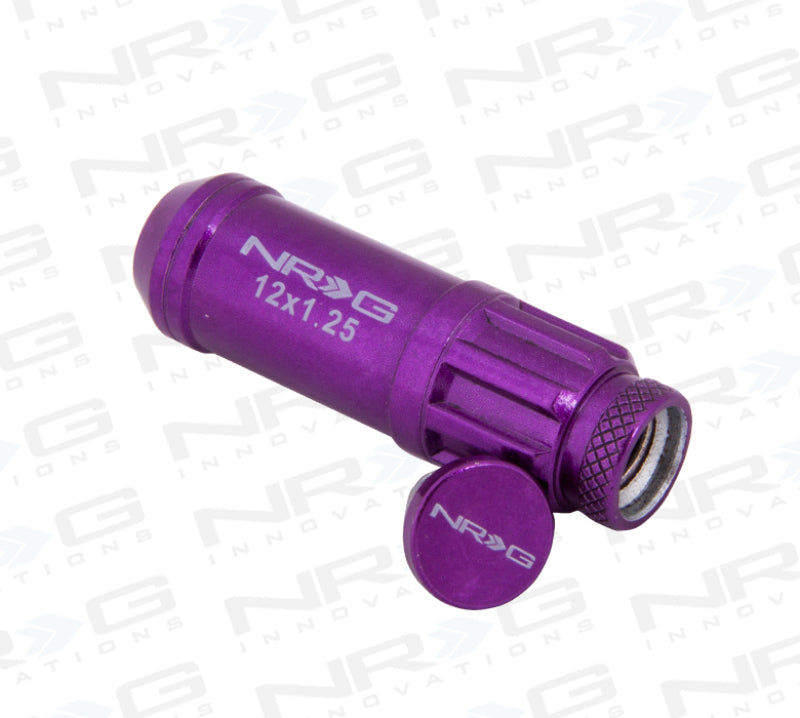 NRG M12 x 1.25 Steal Lug Nut w/ dust cap cover Set 21 pc Purple LN-LS710PP-21 Photo - Primary