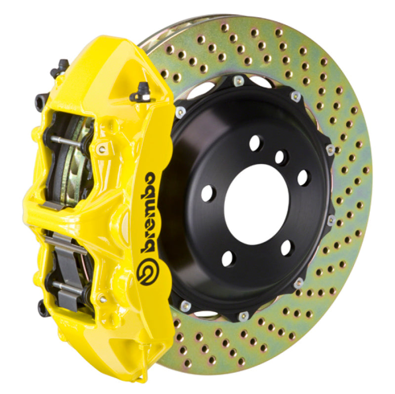 Brembo 23+ GR Corolla Front GT BBK 4 Piston Cast 355x32 2pc Rotor Drilled- Yellow 1M1.8068A5