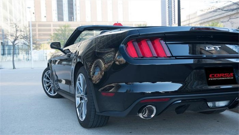 Corsa Performance 15-16 Ford Mustang GT Convertible 5.0L V8 Polished Xtreme Dual Rear 14342 Photo - Mounted