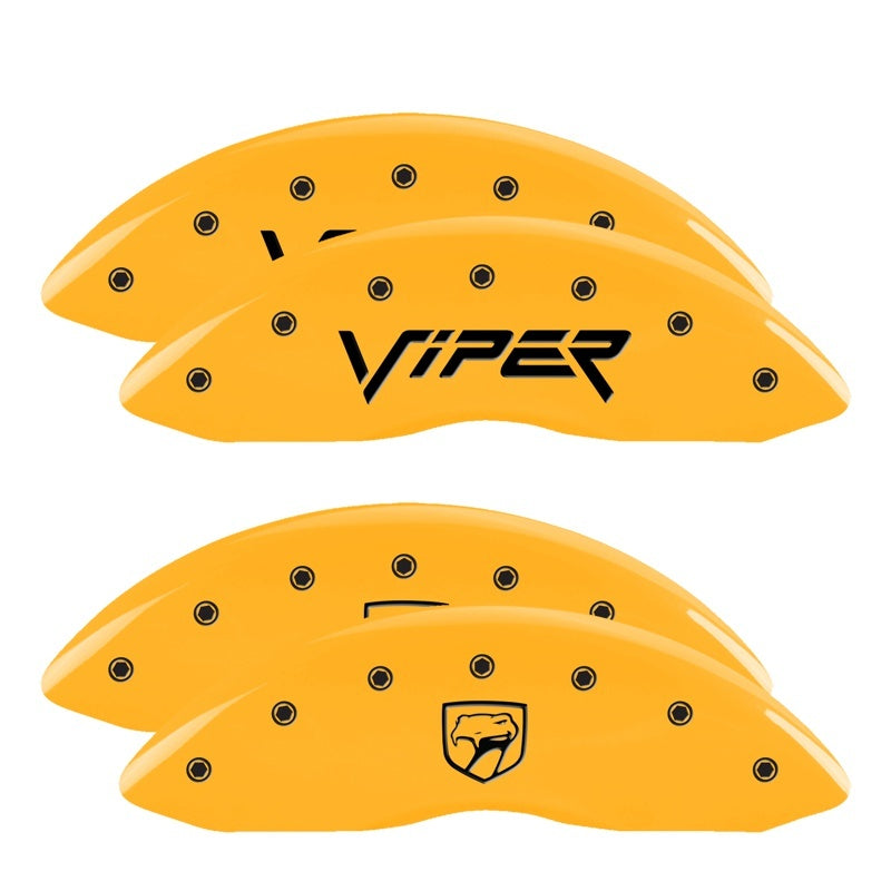 MGP 4 Caliper Covers Engraved Front Viper Rear Snake Yellow Finish Black Char 2002 Dodge Viper 12203SSNPYL 12203SSNPYL Photo - Primary