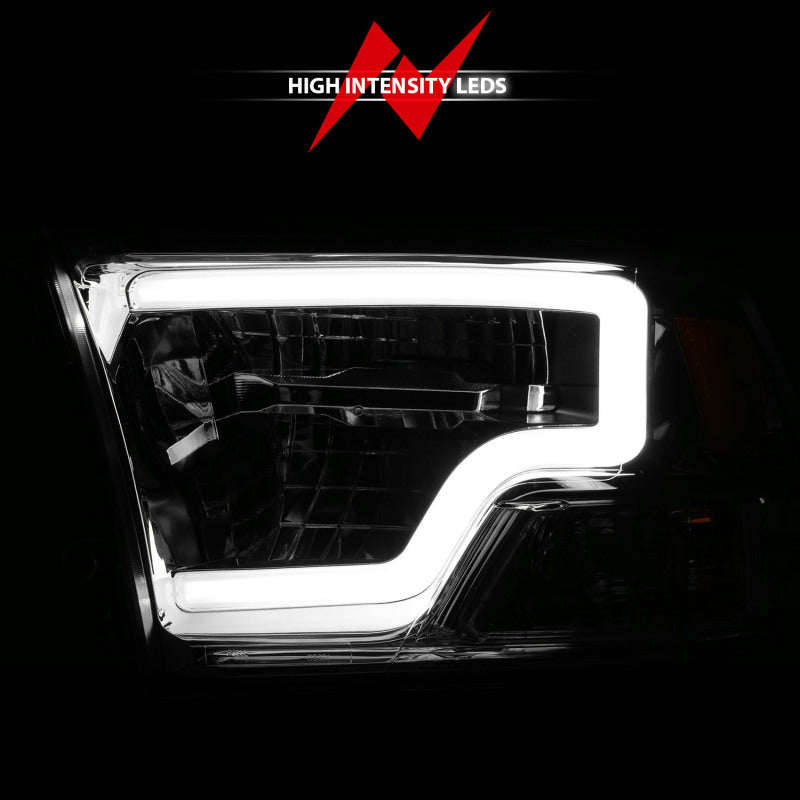 ANZO 2009-2020 Dodge Ram 1500 Full LED Square Projector Headlights w/ Chrome Housing Chrome Amber 111540 111540 Photo - Unmounted