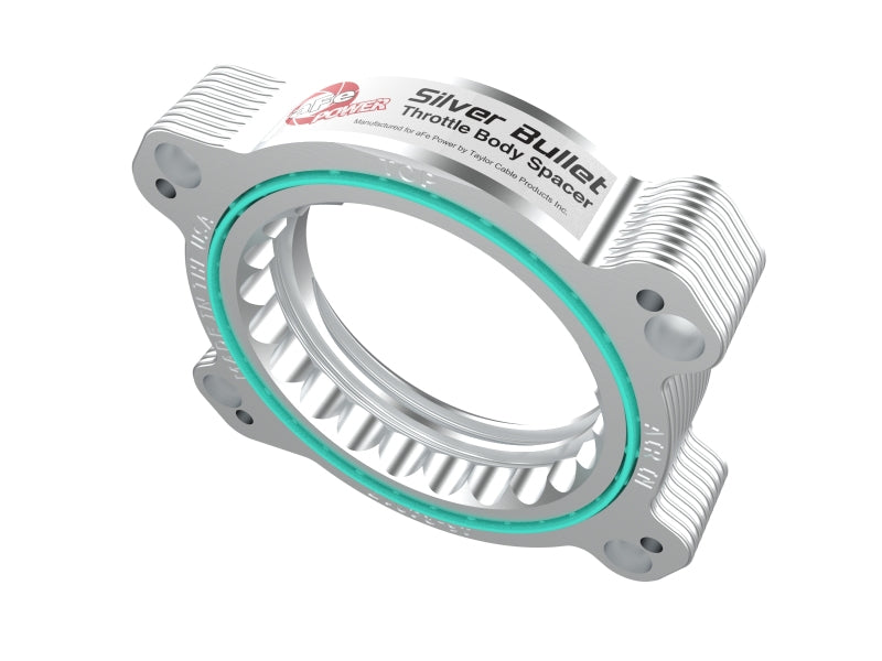 aFe 2020 Vette C8 Silver Bullet Aluminum Throttle Body Spacer Works w/ Factory Intake Only - Silver 46-34017 46-34017 Photo - Unmounted