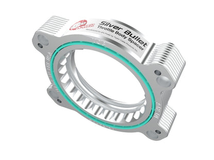 aFe 2020 Vette C8 Silver Bullet Aluminum Throttle Body Spacer Works w/ Factory Intake Only - Silver 46-34017 46-34017 Photo - Unmounted