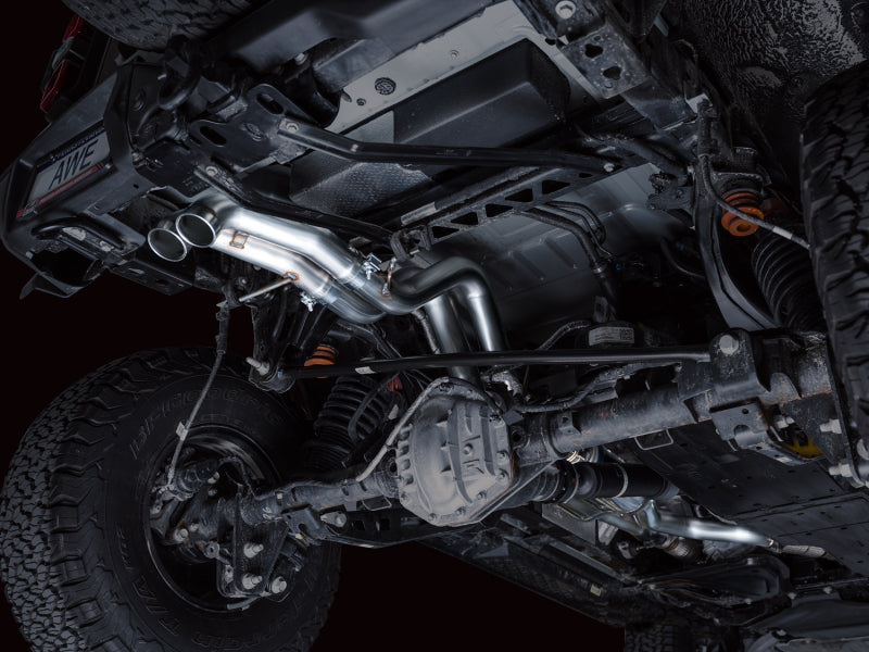 AWE Tuning 22-24 Ford Bronco Raptor 4WD Dual BashGuards Cat-Back SwitchPath Exhaust (No Tips) 3025-31327 3025-31327 Photo - Mounted
